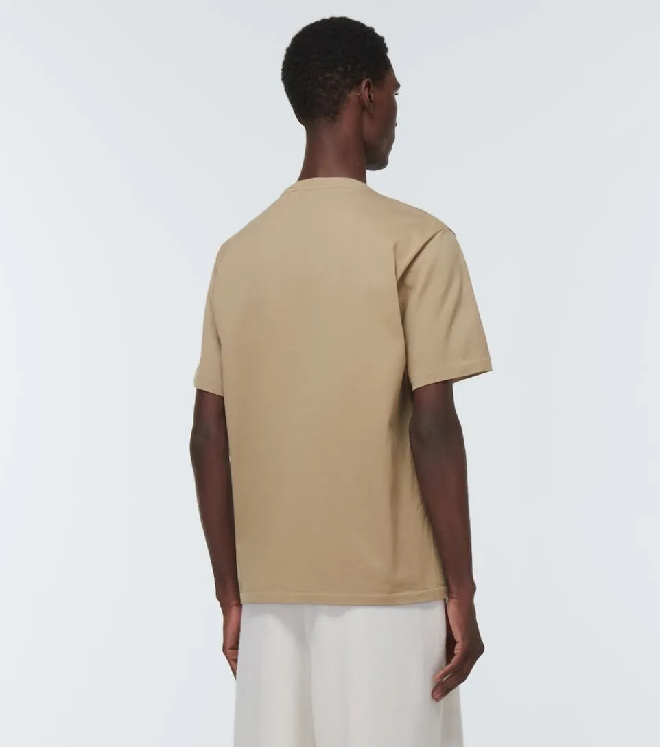 AURALEE  |Crew Neck Plain Cotton Short Sleeves Crew Neck T-Shirts