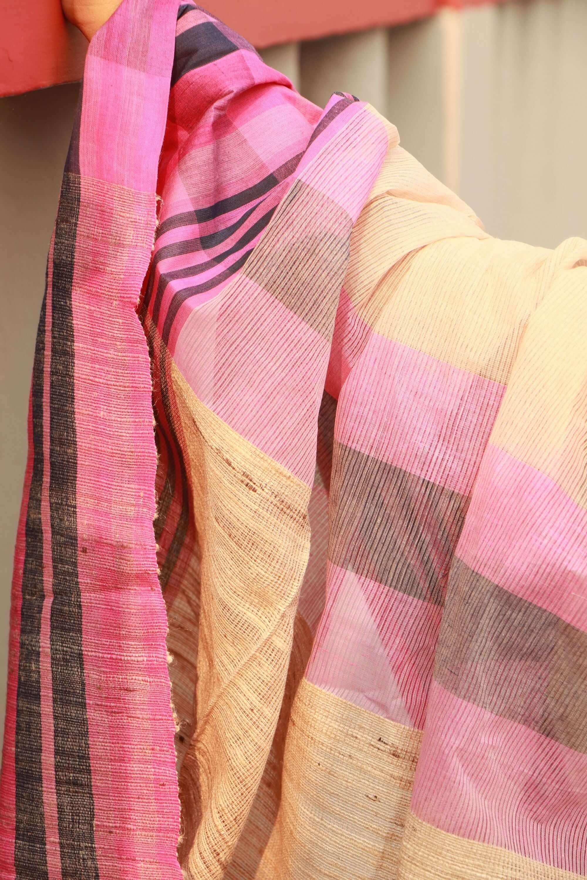 Basant - Madhumalati Bengal summer in handloom Jute cotton saree