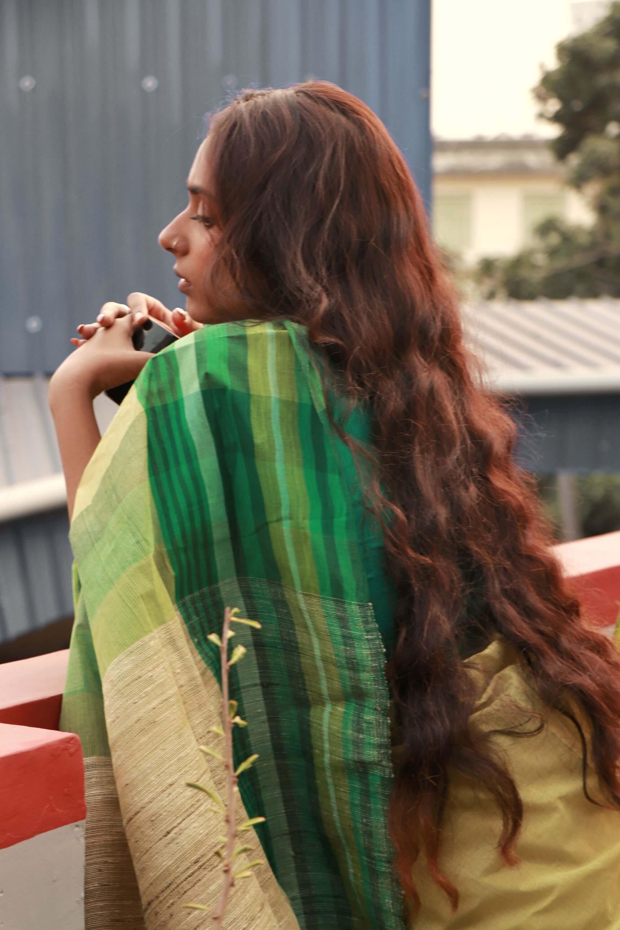 Basant - Shefali Bengal summer in handloom Jute cotton saree