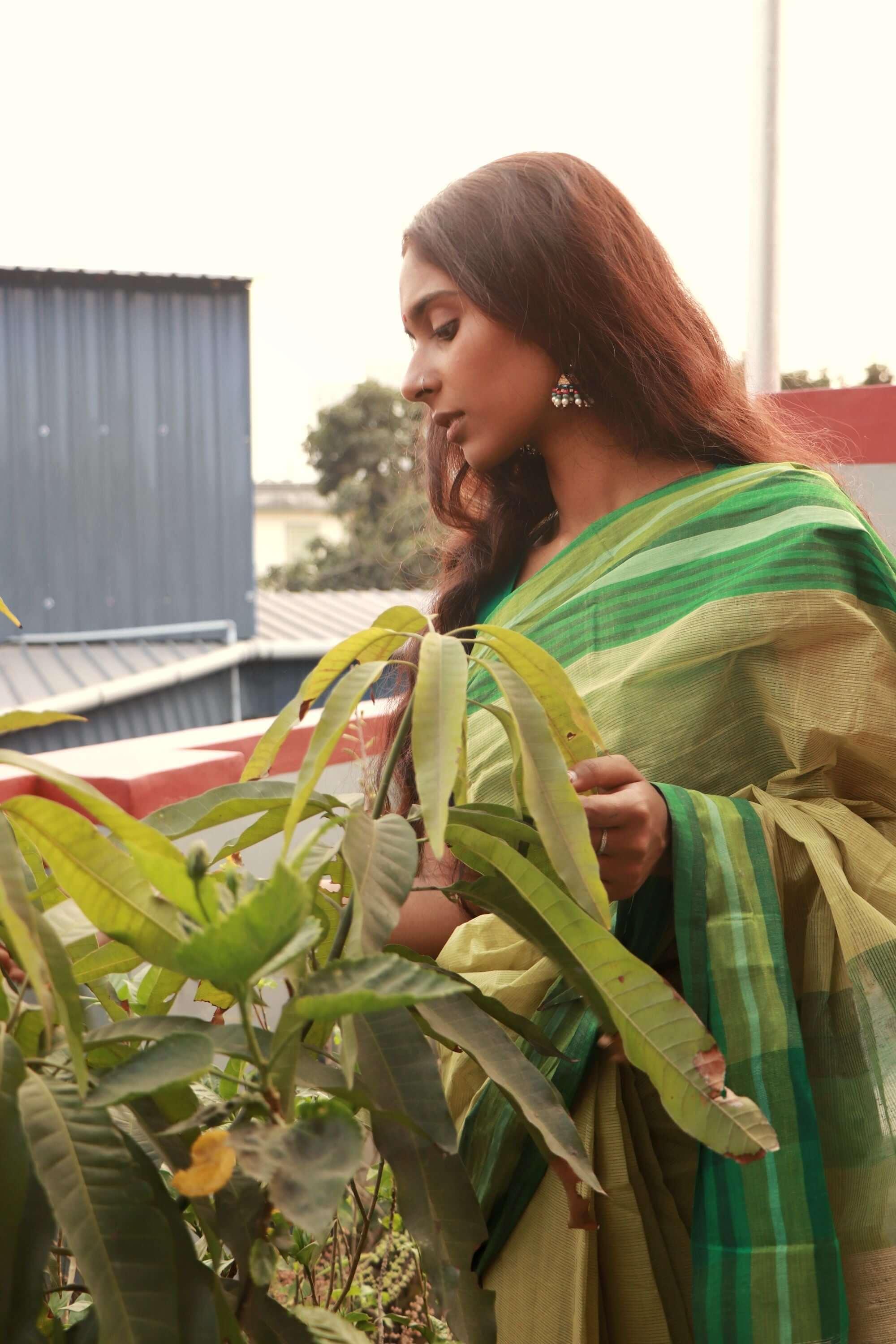 Basant - Shefali Bengal summer in handloom Jute cotton saree