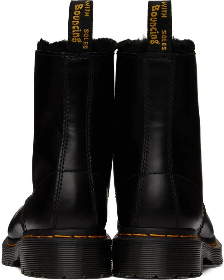 Dr. Martens Black 1460 Serena Faux-Fur Lined Boots