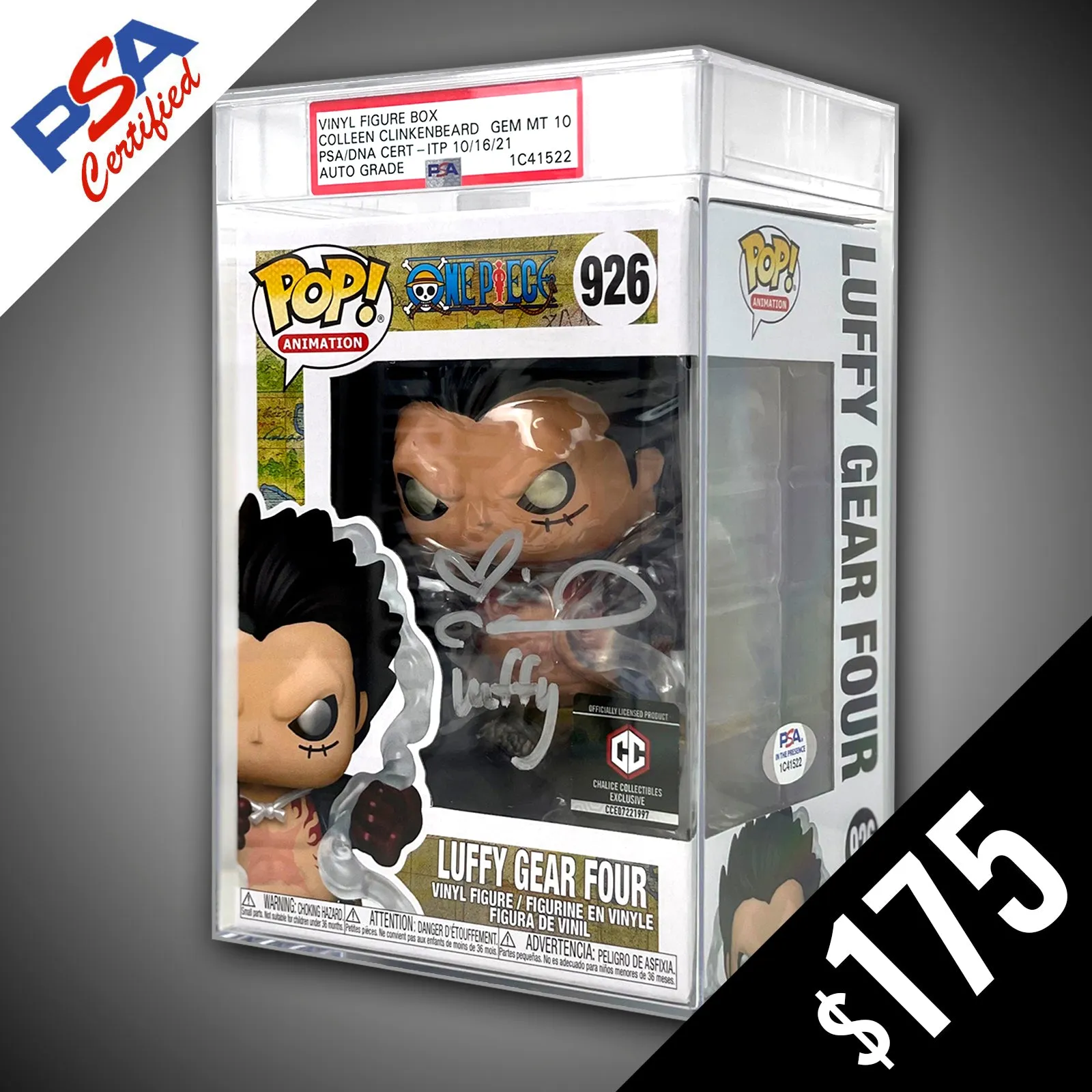 Funko Pop! One Piece: Luffy Gear 4 #926 - SIGNED by Colleen Clinkenbeard (PSA Certified - Gem Mint 10)