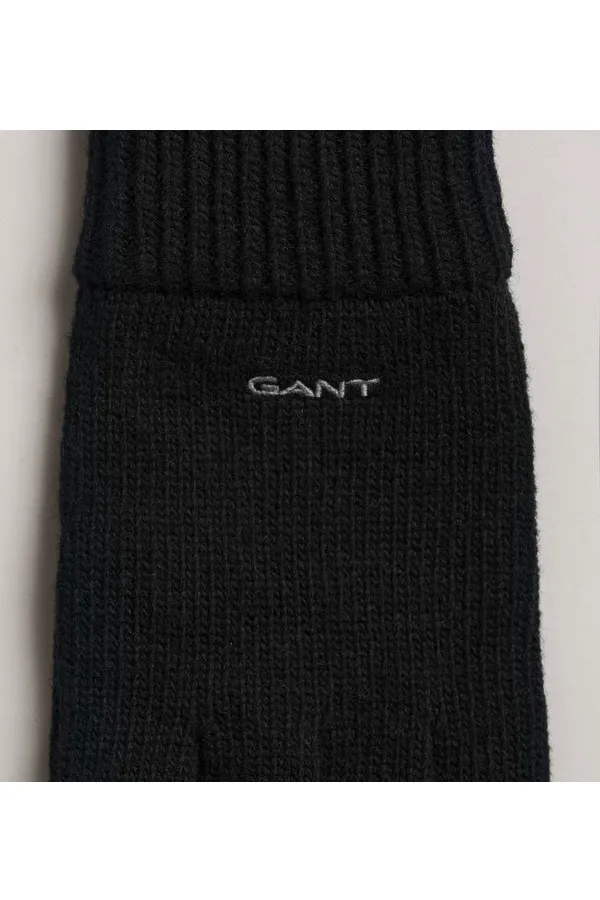 GANT Logo Wool Gloves Black