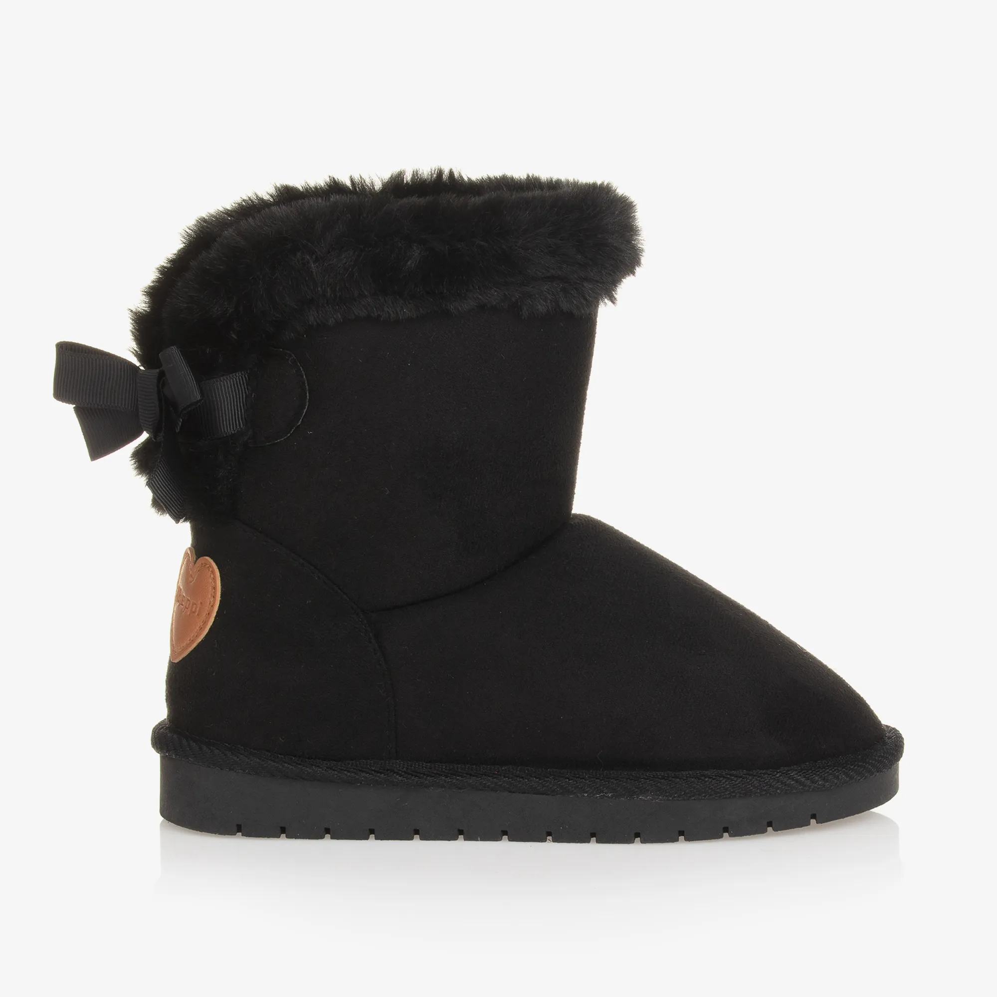 Girls Black Faux Fur Lined Boots