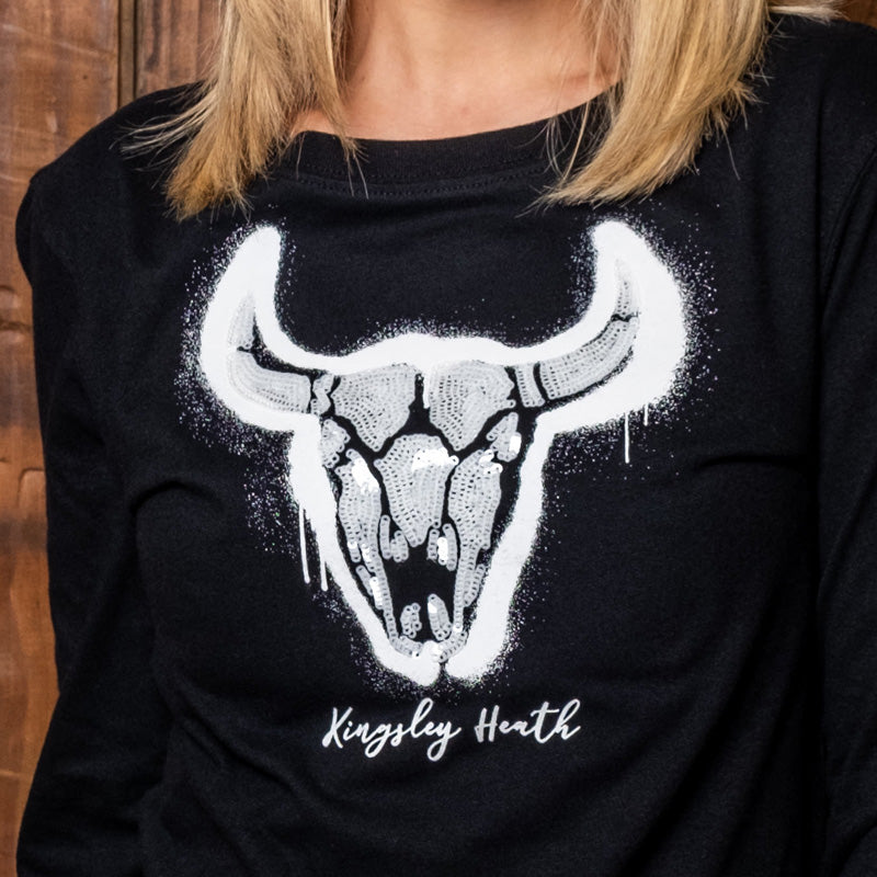 Graffiti Shadow Skull Longsleeve Tee Mamba