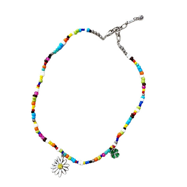 Multicolor Cool Summer Charm Necklaces Daisy Floral Flower Jewelry Kpop Fashion BTS Accessories Casual