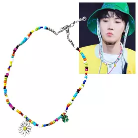 Multicolor Cool Summer Charm Necklaces Daisy Floral Flower Jewelry Kpop Fashion BTS Accessories Casual