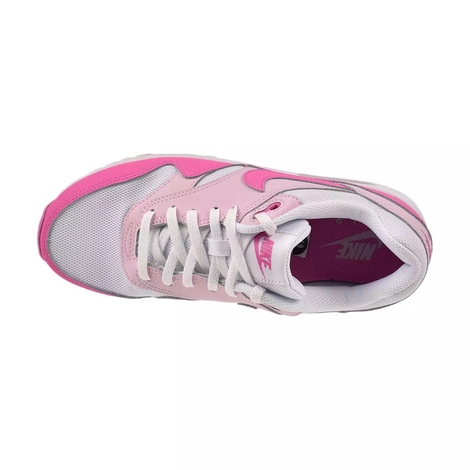 Nike Air Max 1 (GS) Big Kids' Shoes White-Playful Pink-Pink Foam