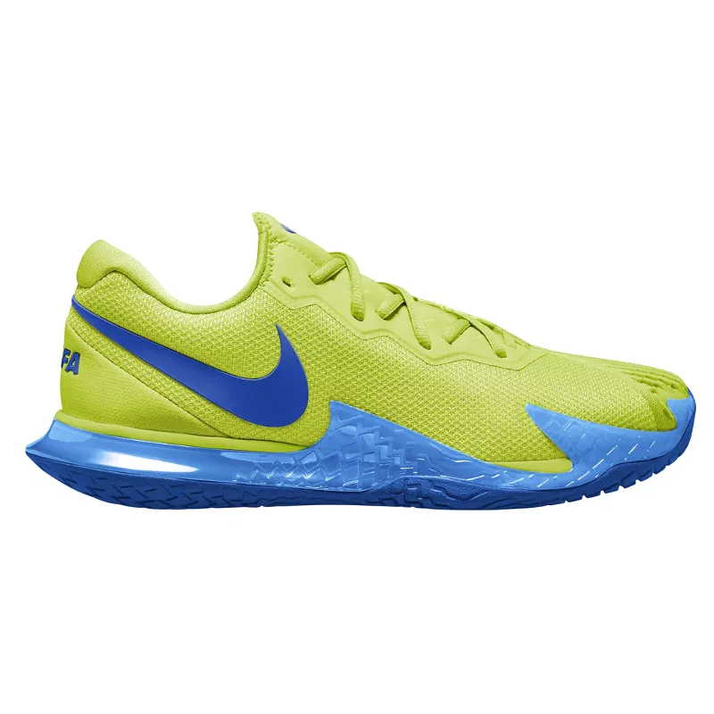 Nike Court Zoom Vapor Cage 4 Rafa Men Hard Court Tennis Shoes - Lt Lemon Twist/Game Royal-Lt Photo Blue