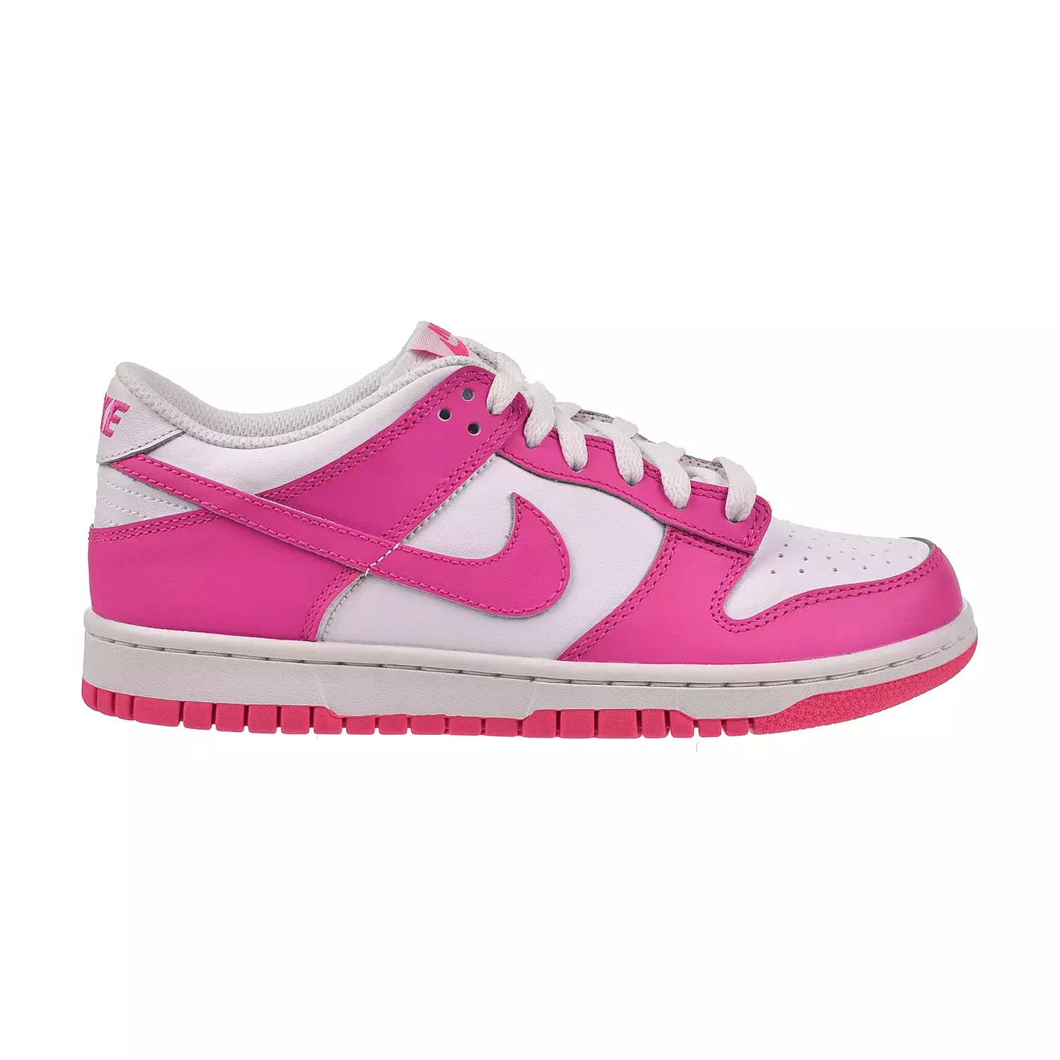 Nike Dunk Low (GS) Big Kids' Shoes White-Laser Fuchsia