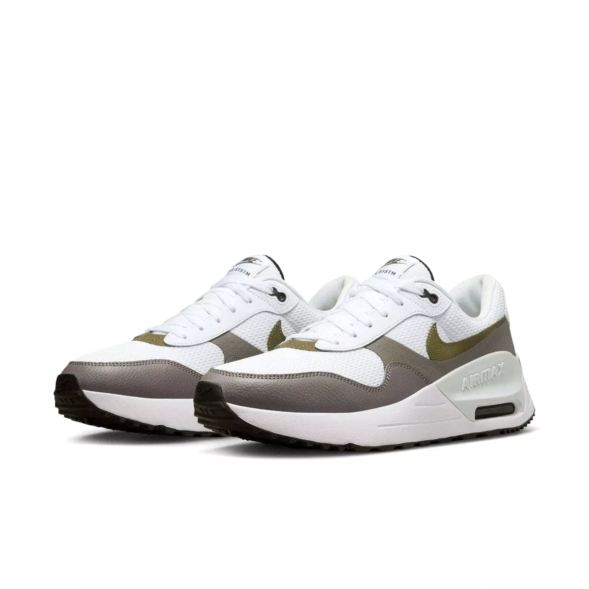 NIKE MEN'S AIR MAX SYSTM OLIVE/WHITE SHOES