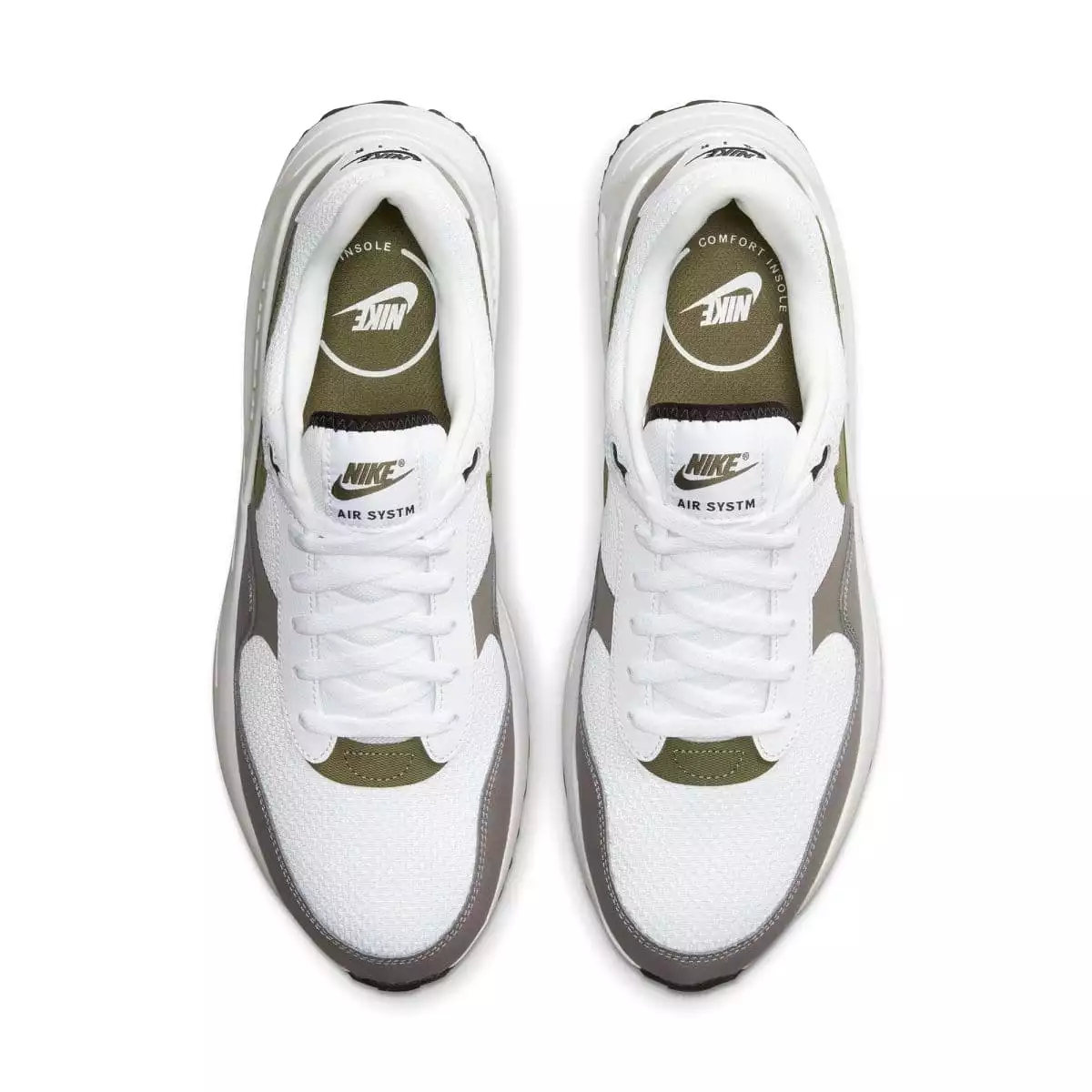 NIKE MEN'S AIR MAX SYSTM OLIVE/WHITE SHOES