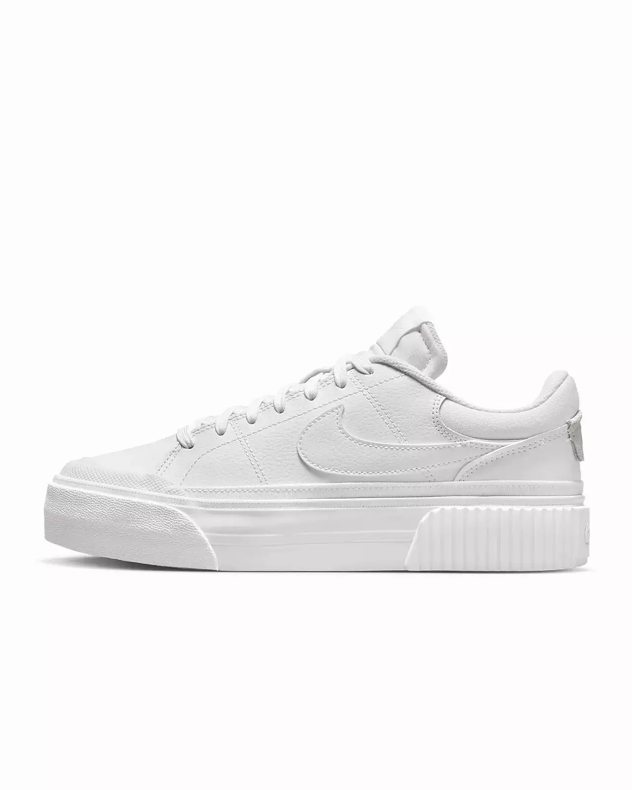 NIKE WOMEN'S COURT LIFT PLATFORM TRIPLE WHITE SHOES