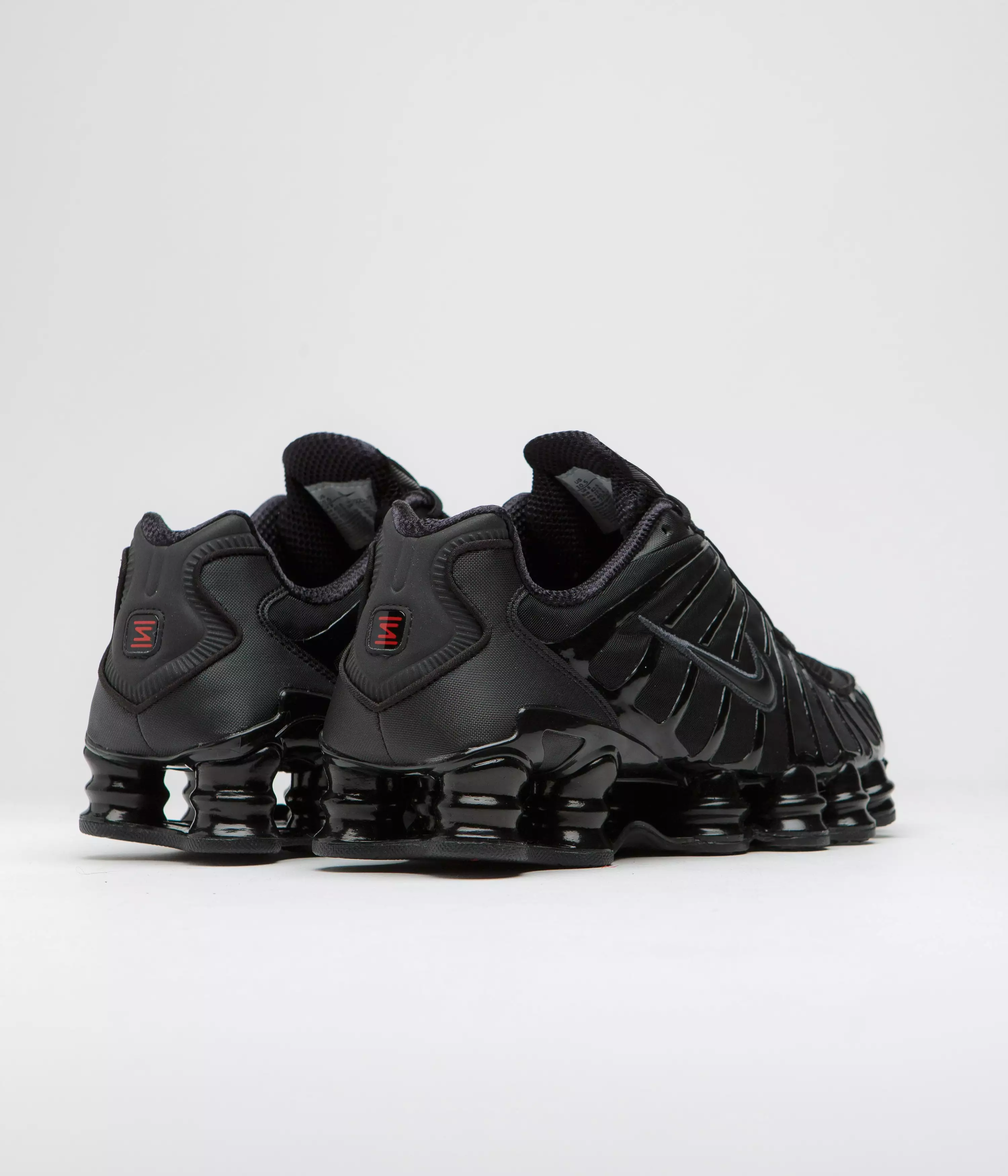 Nike Womens Shox TL Shoes - Black / Black - Metallic Hematite - Max Orange