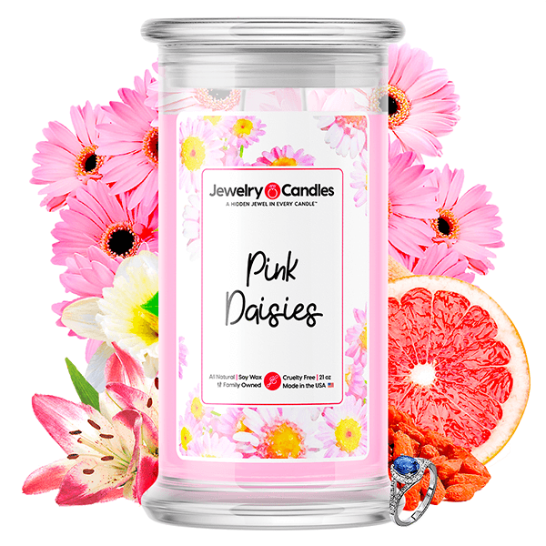 Pink Daisies Jewelry Candle Jewelry Candle Made in USA