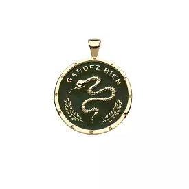 PROTECT JW Original Pendant Coin in Green Enamel