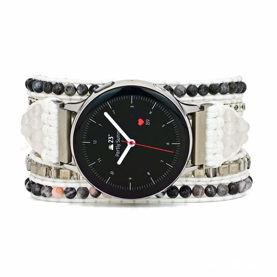 Rhodonite & Labradorite Beaded Samsung / Garmin Watch Band